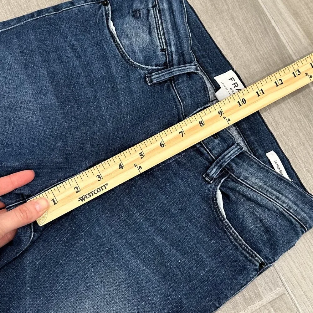 Frame Le High Rise Distressed Skinny Jeans in Endell Dark Wash Denim Size 26
